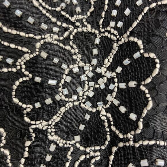 Carmen Marc Valvo 4 S Black White Beaded Pants Cropped Slim 1990s VTG Evening - Picture 4 of 7